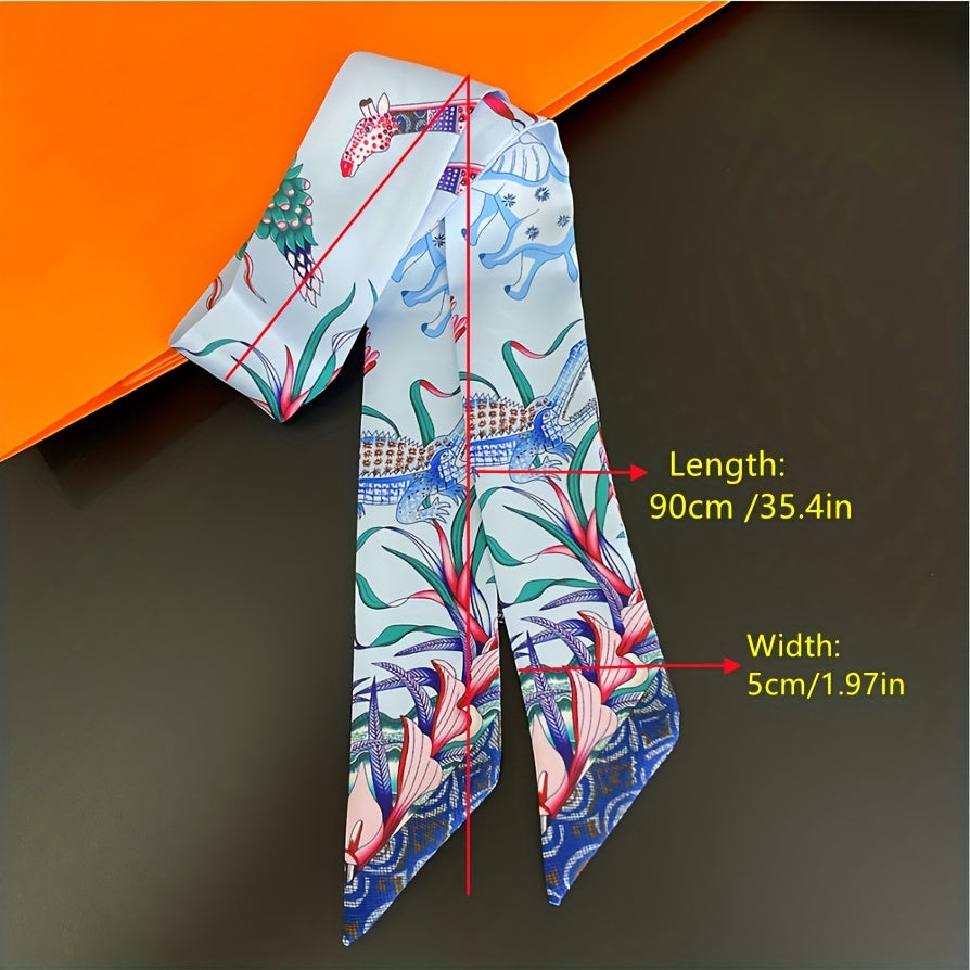 Elephant Pattern Neckerchief Long Skinny Scarf Headband Sash