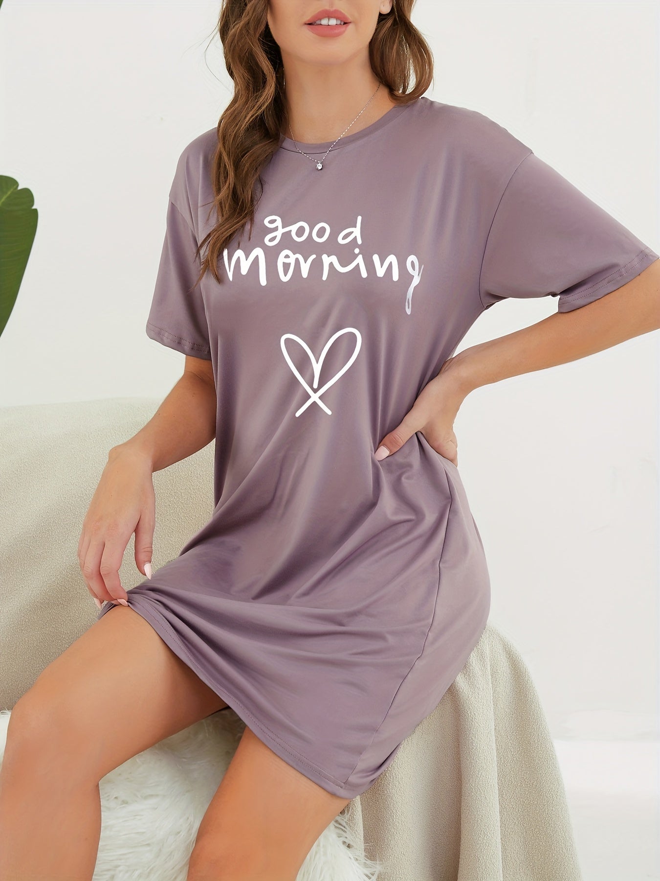 Soft & Comfy Short Sleeve Lounge Dress for Women