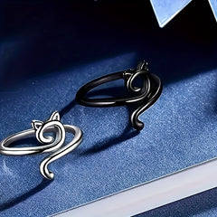2pcs Adjustable Crochet Kitten Ring Knitting Tool Jewelry Making Supplies