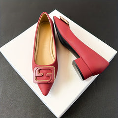 Metallic Slip On Point Toe Low Heel Shoes