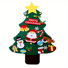 DIY Felt Christmas Tree With Detachable Ornaments Wall Hanging
