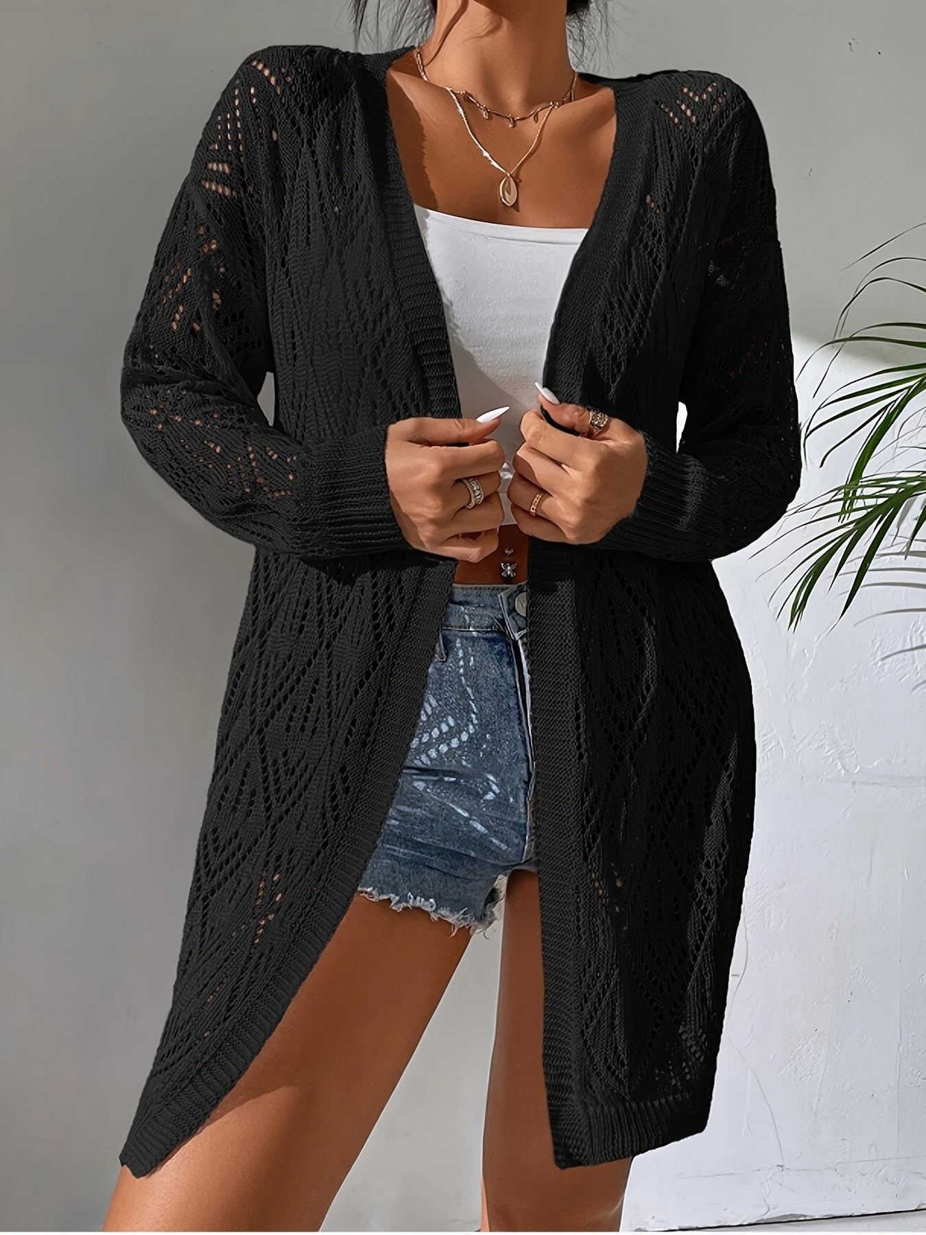 Long Sleeve Open Front Casual Sweater for Women