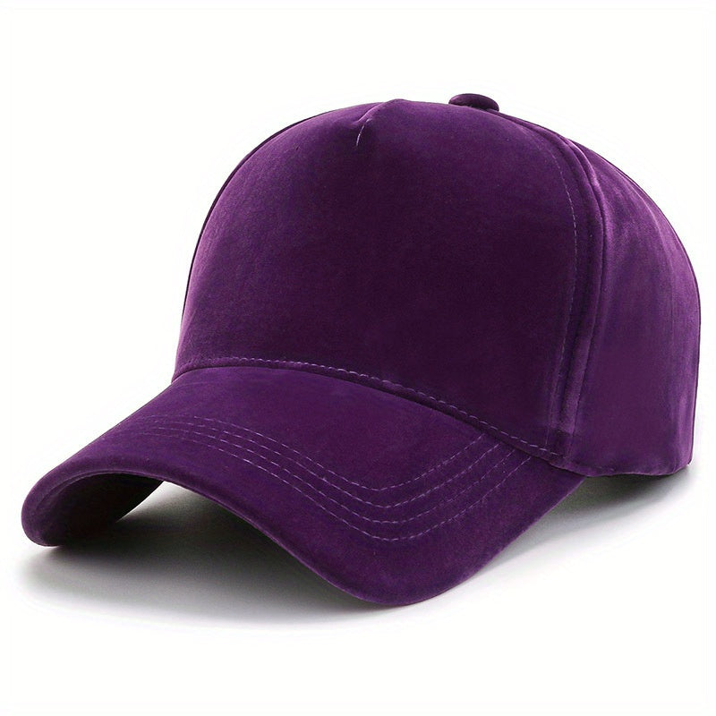 Velvet Baseball Cap Autumn Winter Casual Peaked Cap