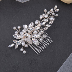 Faux Pearl Crystal Hair Comb Wedding Accessories