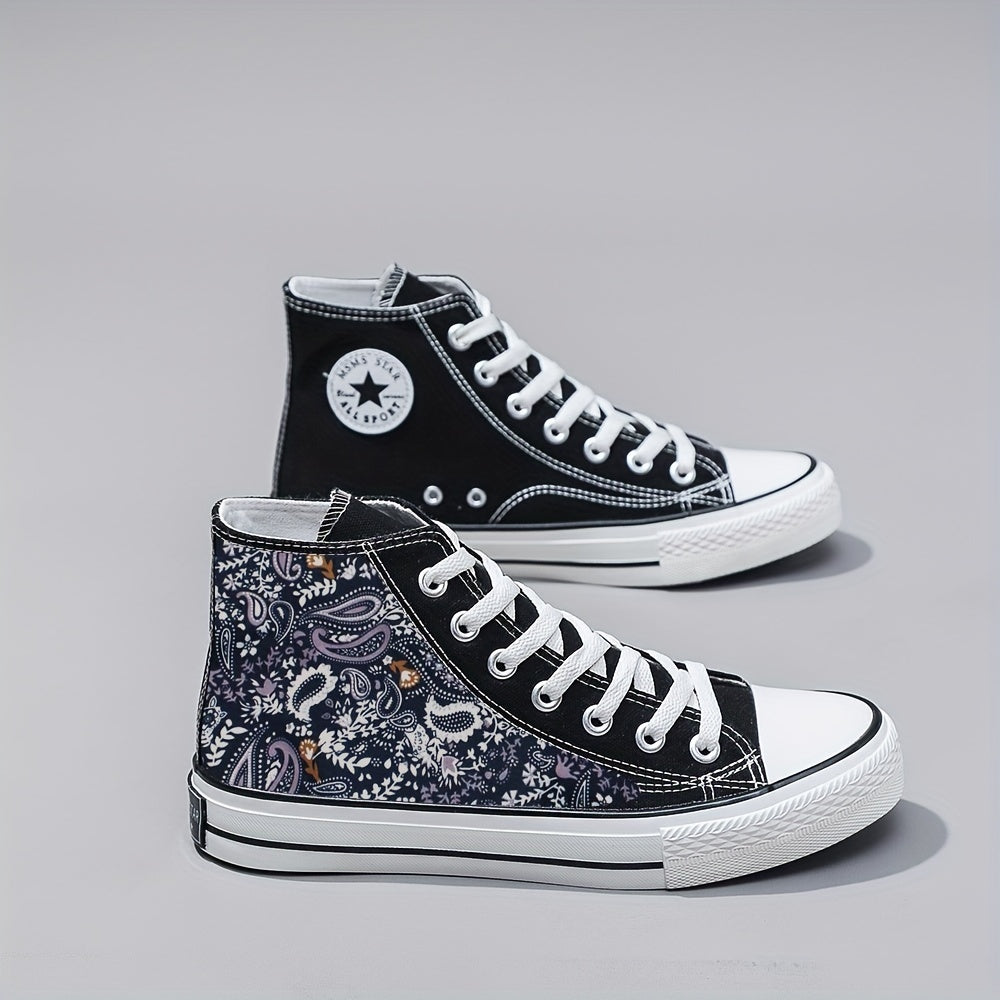 Men's High Top Canvas Shoes Comfy Non Slip Casual Flats