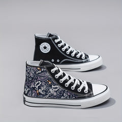 Men's High Top Canvas Shoes Comfy Non Slip Casual Flats