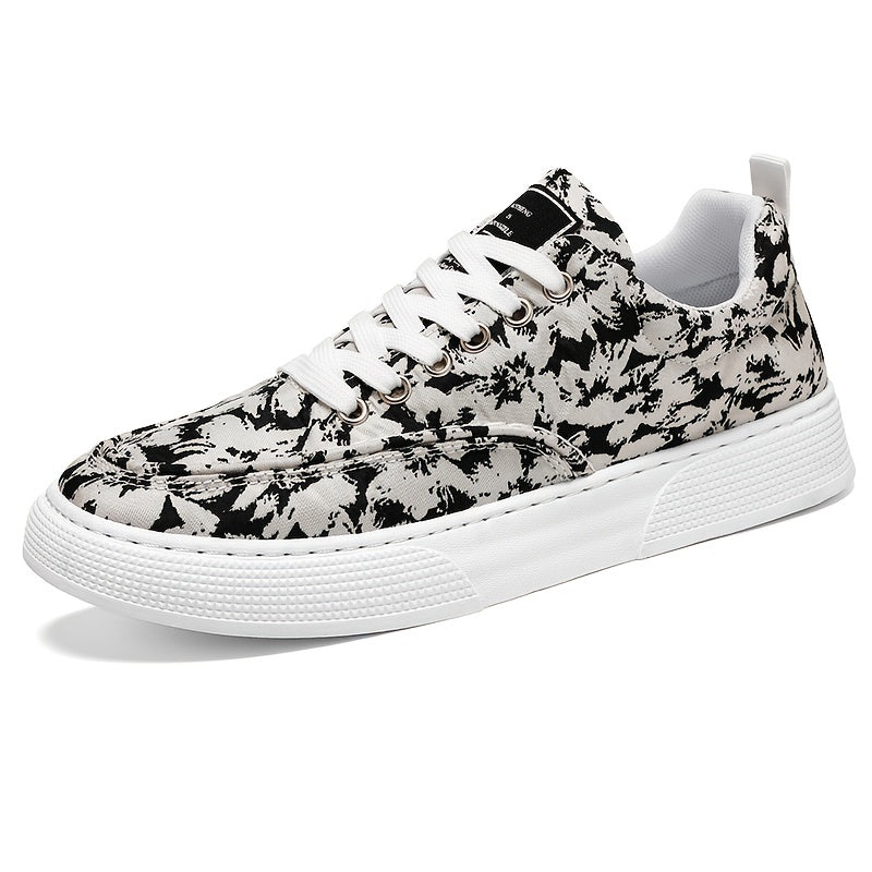 Men's Ink Wash Painting Canvas Sneakers Casual Walking Shoes