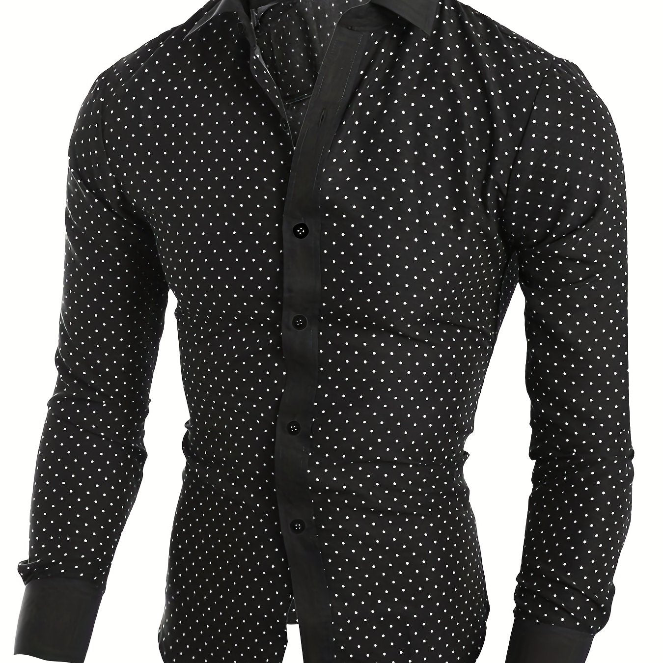 Polka Dot Graphic Print Men's Casual Lapel Shirt