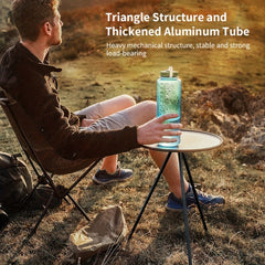 WESTTUNE Camping Round Table With Light Stand Ultralight Portable Folding Table