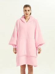 Loungewear Robe Women's Solid Long Sleeve Flannel Blanket