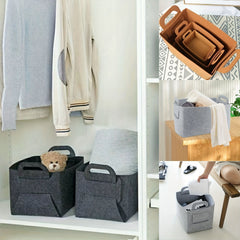 Foldable Felt Storage Basket for Household Items Toys and Clothes