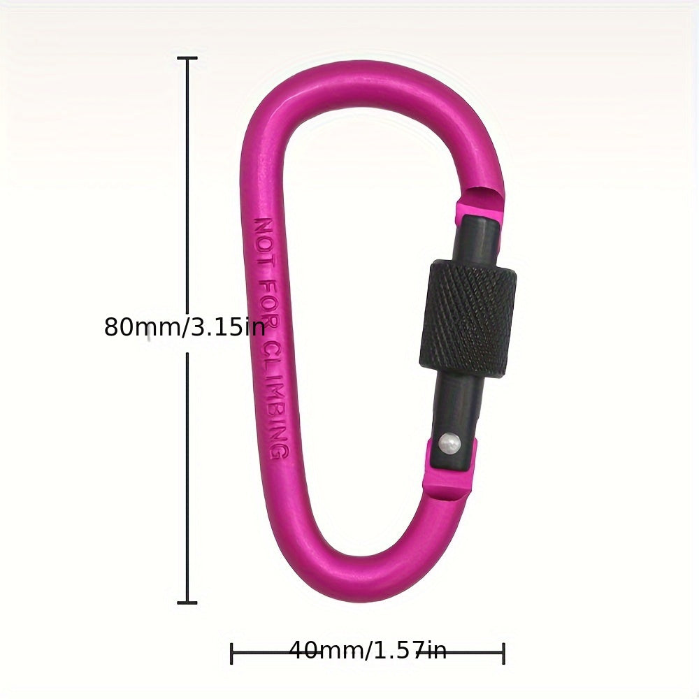 2pcs Colorful D-shaped Aluminum Alloy Hook With Lock For Camping