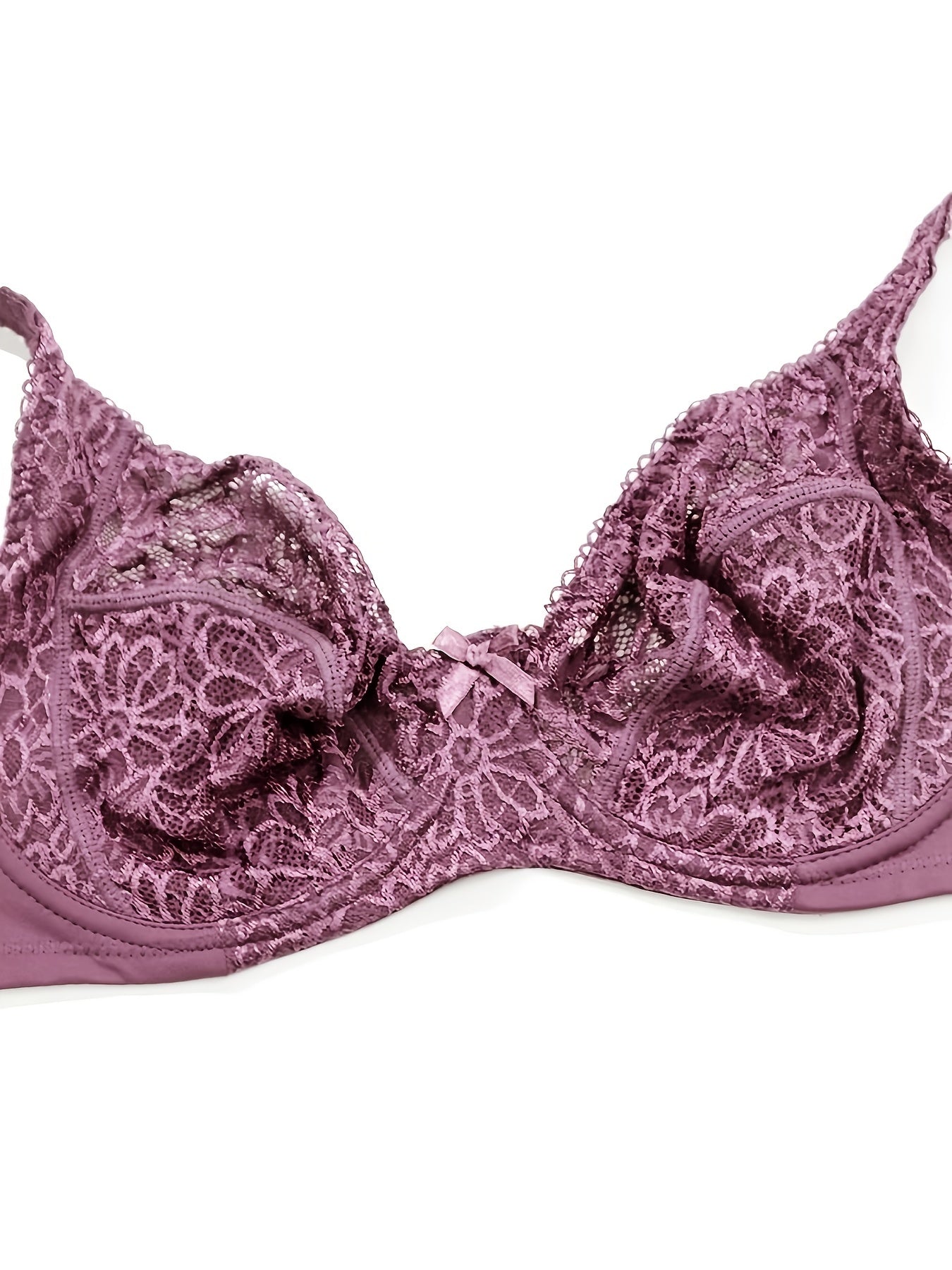 Lace Push Up Bra with Bow Tie - Comfortable & Breathable Lingerie