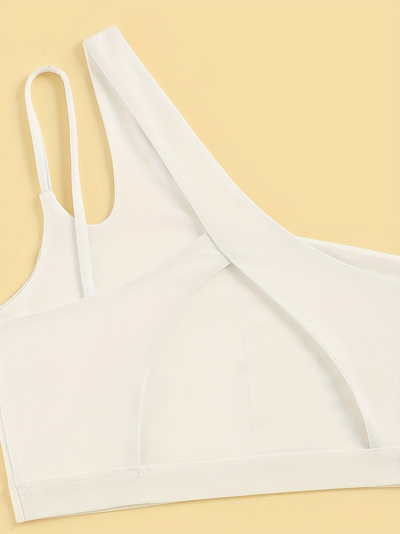 One Shoulder Strap Cami Crop Top Hollow Out Backless