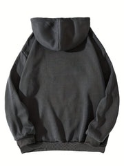 Letter Print Kangaroo Pocket Hoodie Casual Long Sleeve Drawstring Hoodies