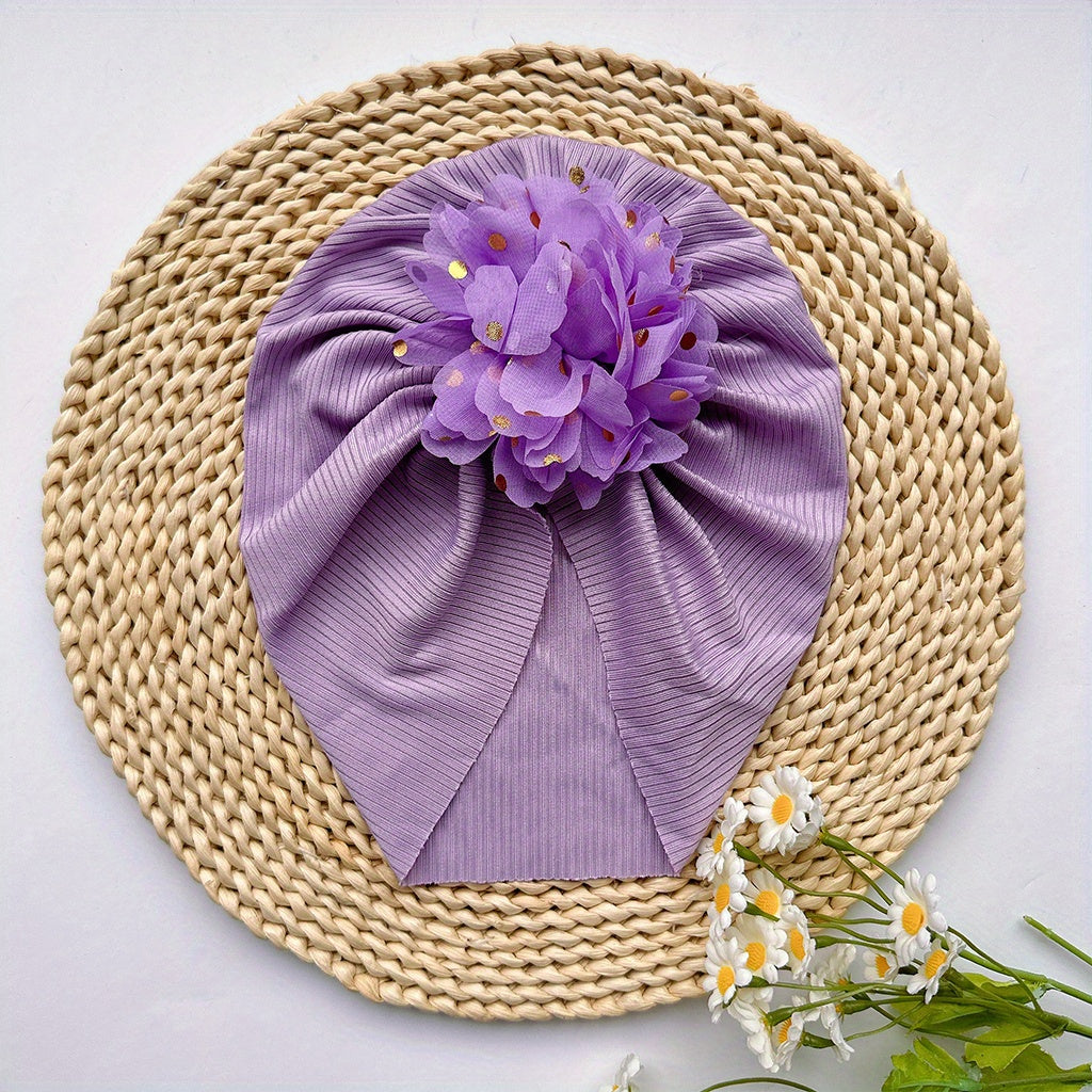 Soft Elastic Strip Flower Baby Hat For Girl