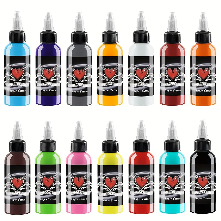 14pcs Tattoo Ink Set Professional Pigment Long Lasting Tattoo Supplies