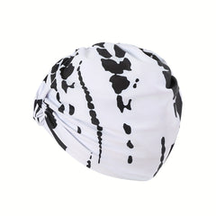 Print Ruched Swimming Hat & Water Sports Cap Women's Swimwear