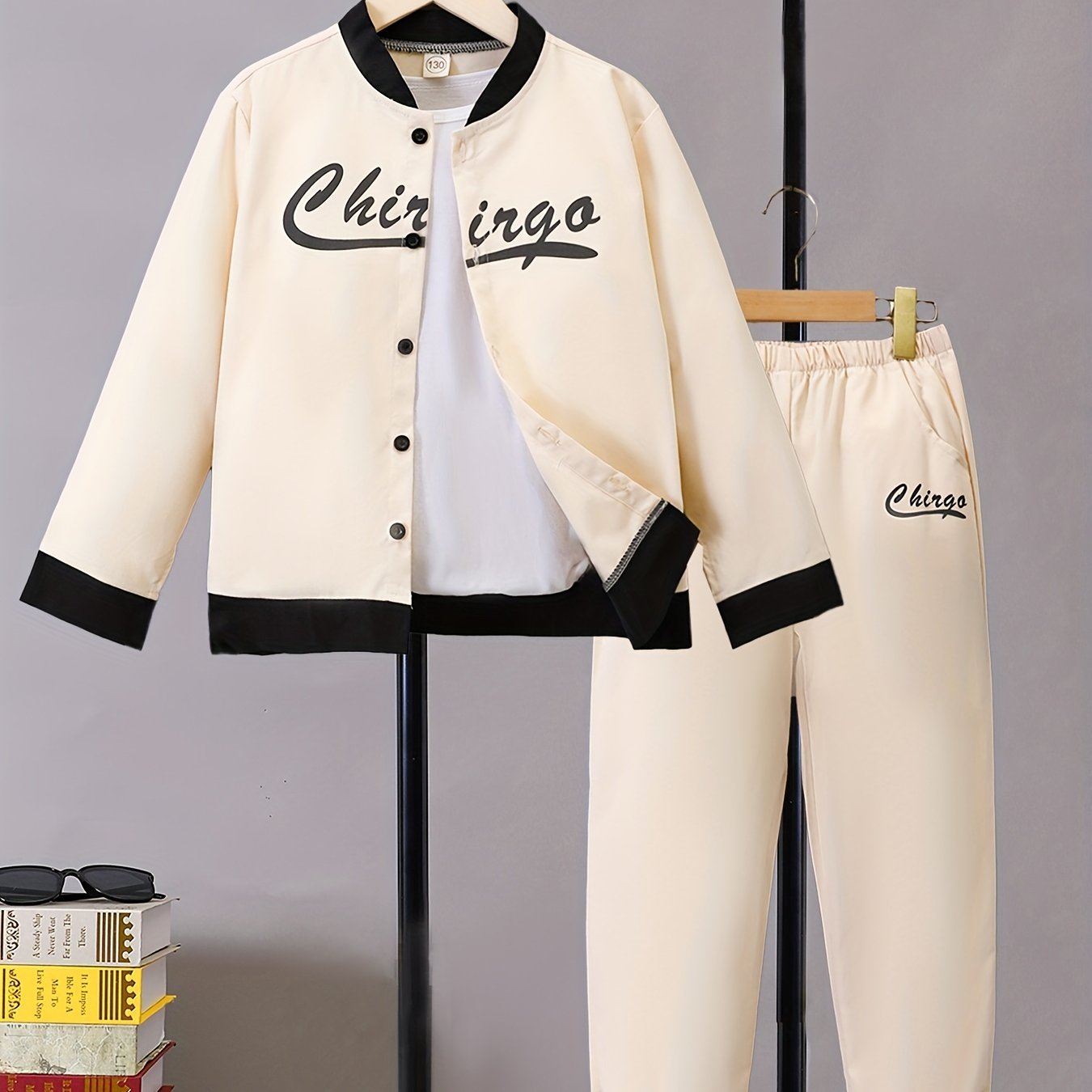 Boy's Letter Print 2pcs Casual Shirt & Sweatpants Set