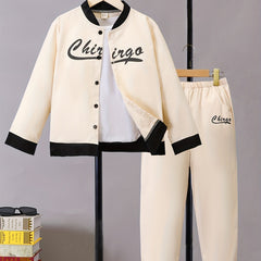 Boy's Letter Print 2pcs Casual Shirt & Sweatpants Set