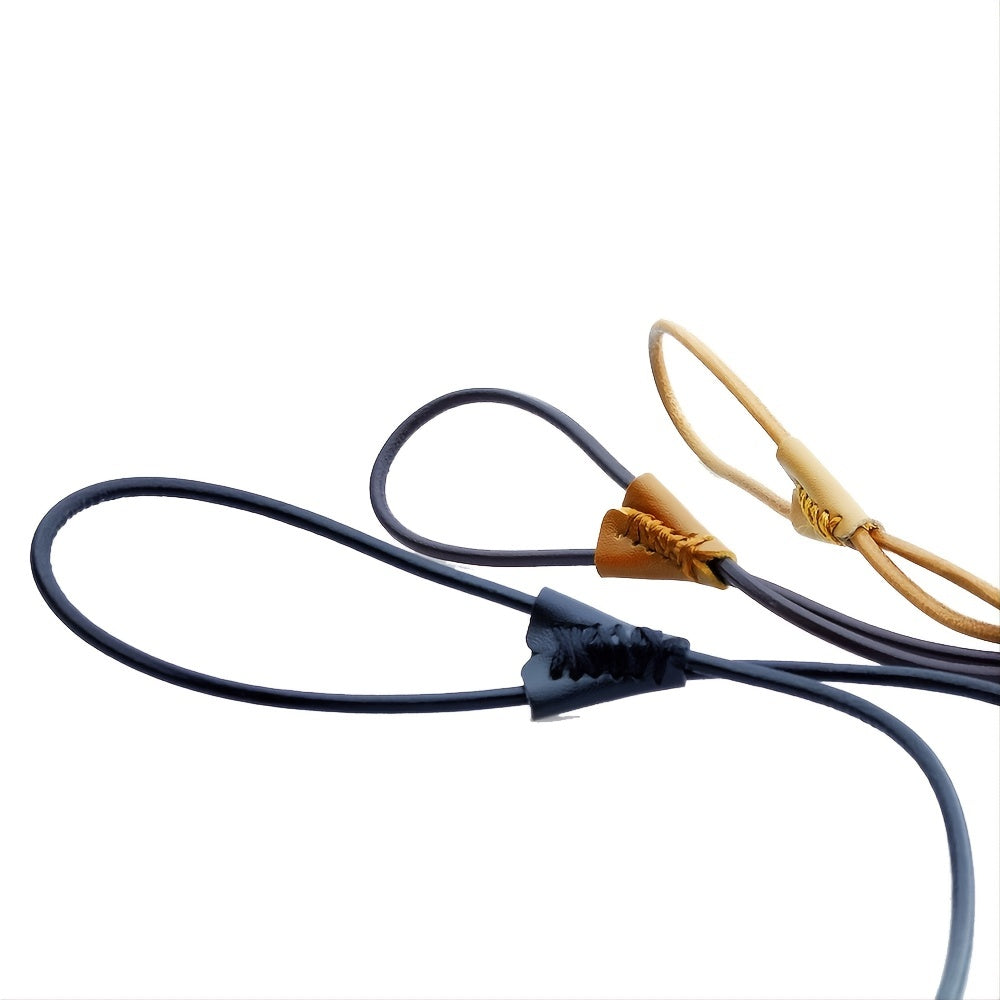 OOLVS Eyeglasses Chains PU Leather Lanyard Retainer Strap Cord