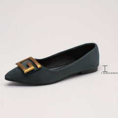 Women's Metallic Ballet Flats Pointed Toe Soft Sole Shoes
