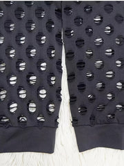 Sexy Hollow Out Long Sleeve High Neck Dress