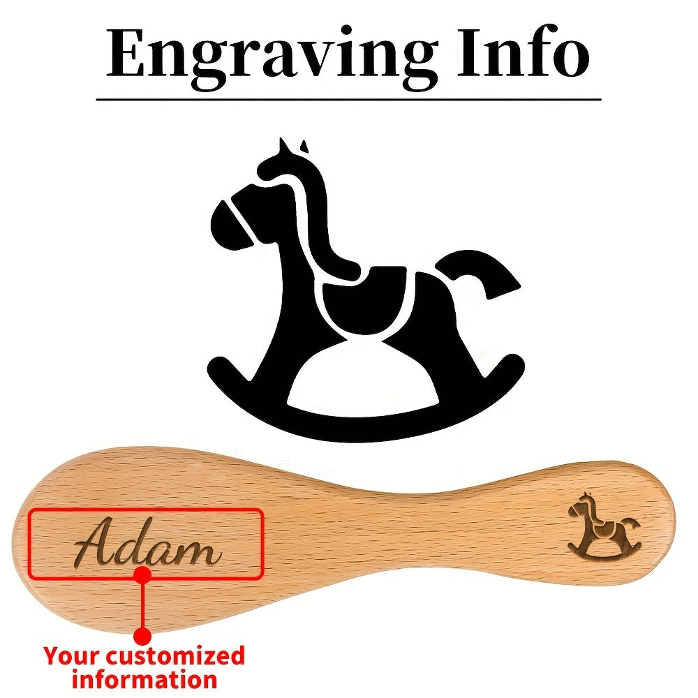 Personalized Name Cartoon Wooden Hair Brush