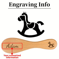 Personalized Name Cartoon Wooden Hair Brush