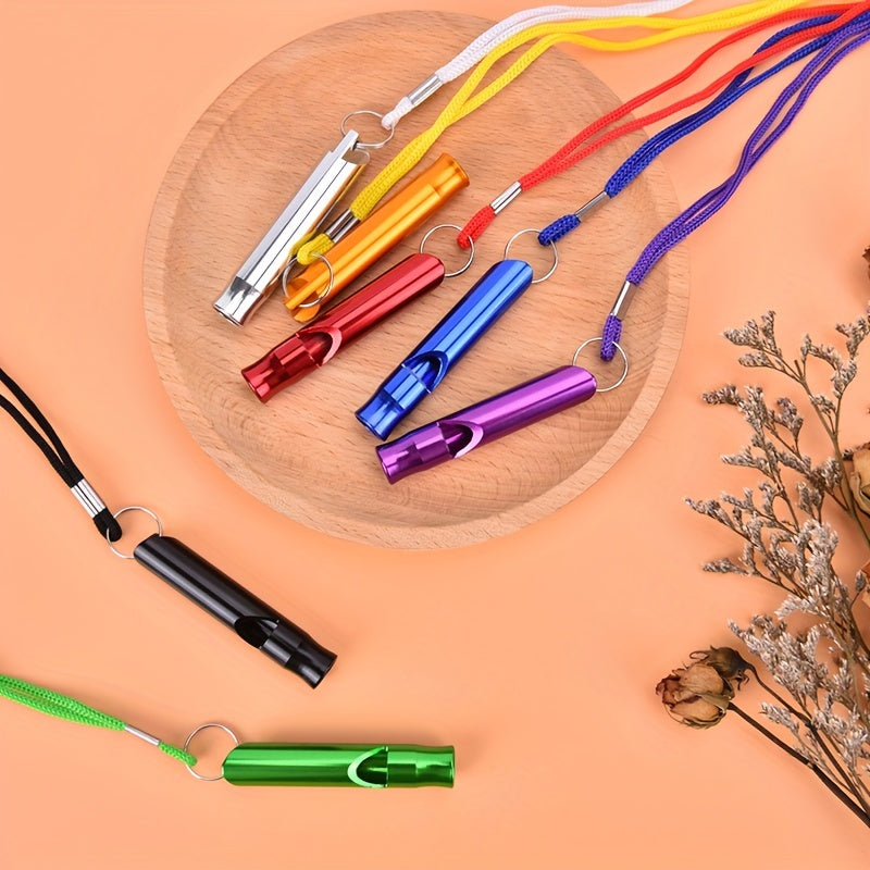Aluminum Alloy Survival Whistle with Rope