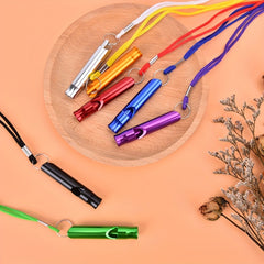 Aluminum Alloy Survival Whistle with Rope
