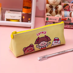 Cartoon Style Pencil Case Large Capacity Zipper Bag