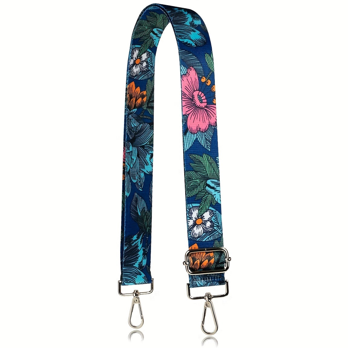 Ethnic Style Wide Purse Strap Flower Pattern Replacement Belt