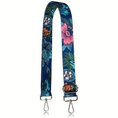 Ethnic Style Wide Purse Strap Flower Pattern Replacement Belt