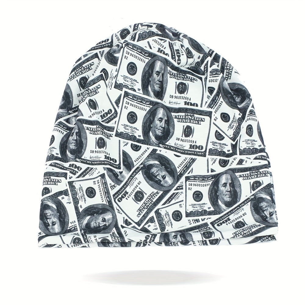 Windproof Printed Pullover Hat for Men Women Cycling Beanie