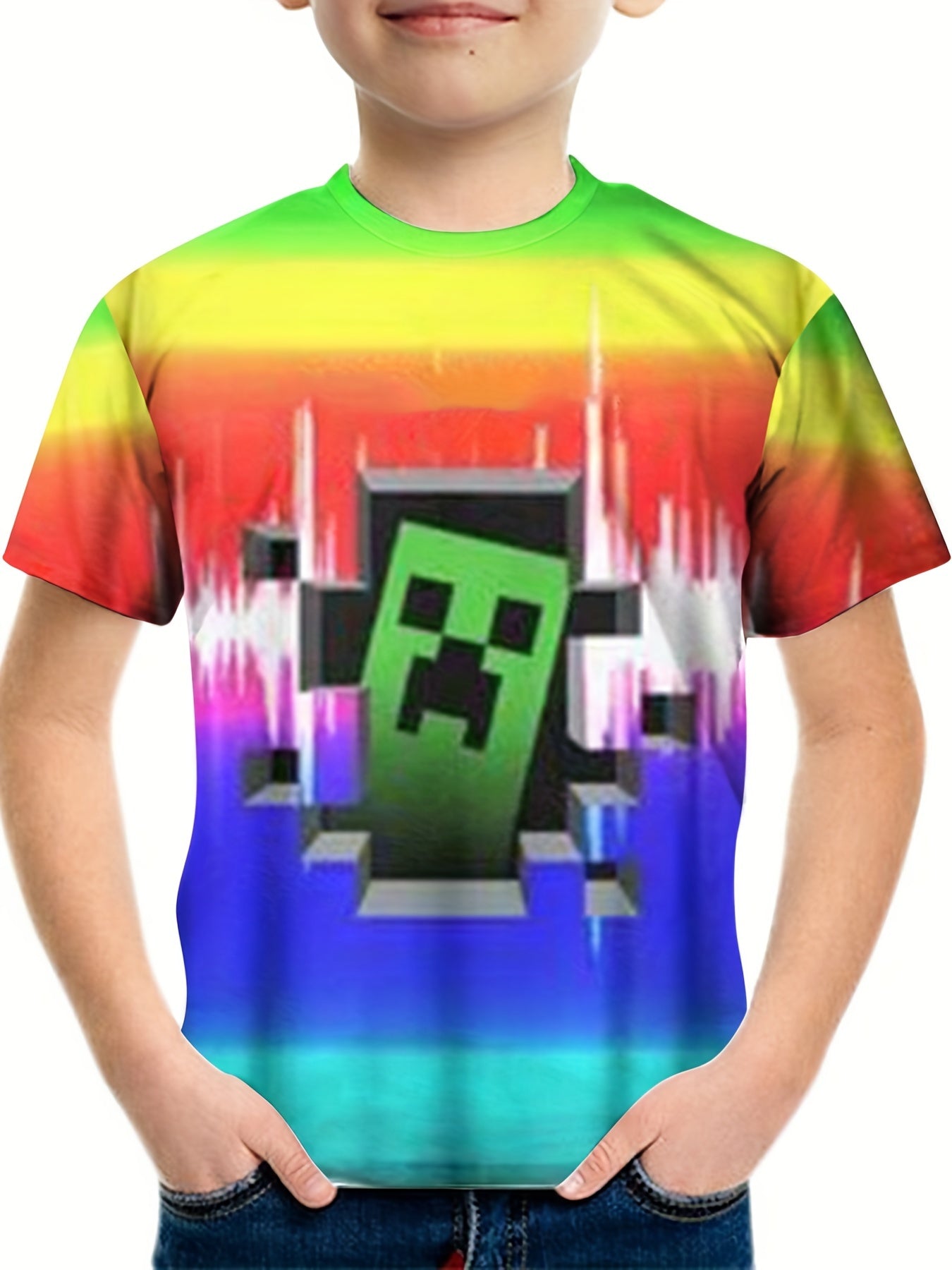 Kids Creeper Inside Graphic Short Sleeve Gamer Top
