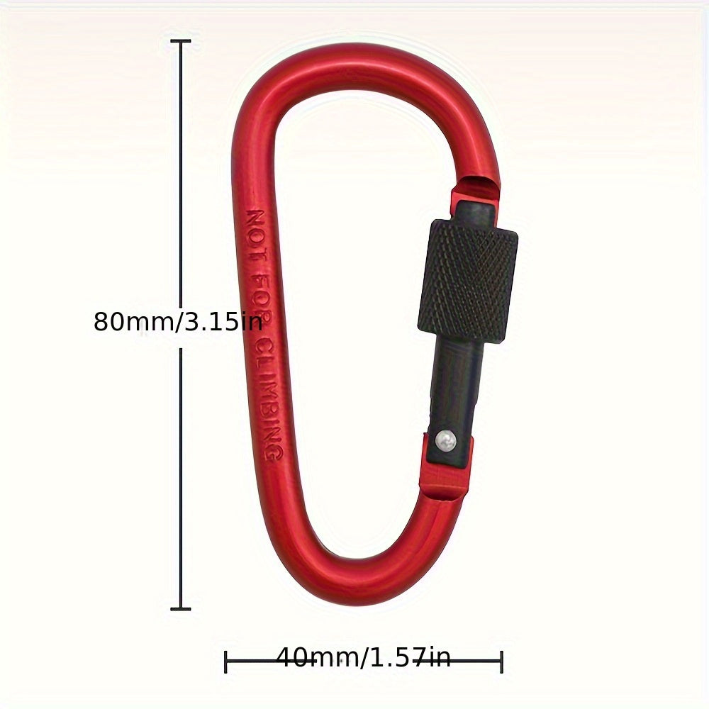 2pcs Colorful D-shaped Aluminum Alloy Hook With Lock For Camping