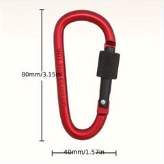 2pcs Colorful D-shaped Aluminum Alloy Hook With Lock For Camping
