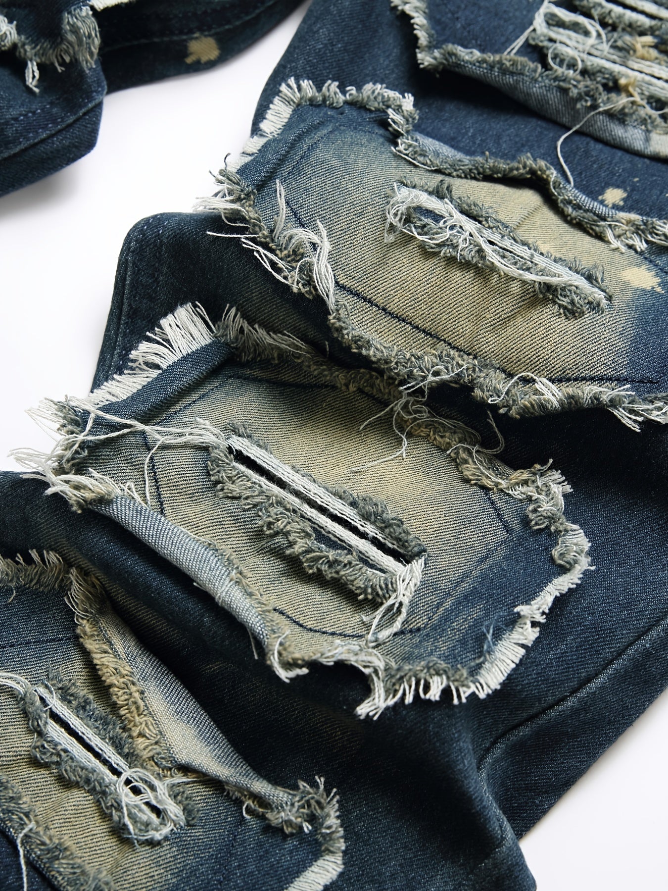 Slim Fit Tassel Decoration Jeans Men's Casual Street Style Denim Pants