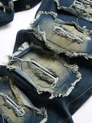 Slim Fit Tassel Decoration Jeans Men's Casual Street Style Denim Pants