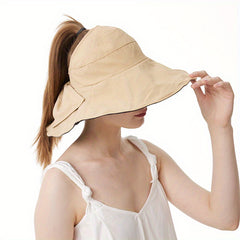 Wide Brim Sun Visor Hat Solid UV Protection Foldable Travel Beach Hat