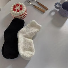 4 Pairs Fuzzy Socks Warm Mid Tube Women's Stockings