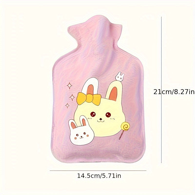 Plush Hand Warmer Hot Water Bottle Portable Small Print Design