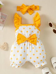 Baby Girls Polka Dot Romper & Headband Set