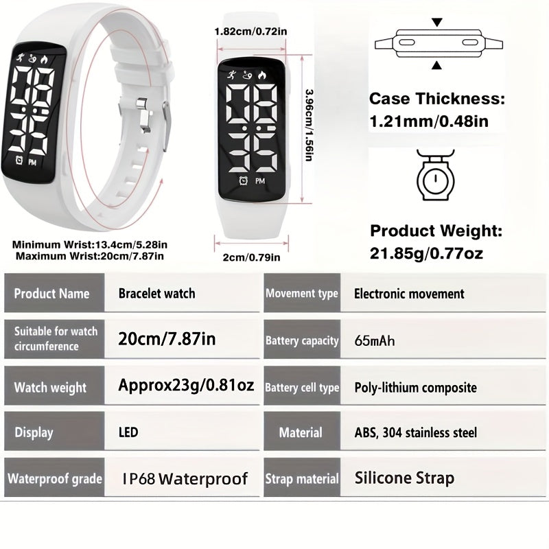 Smart Fitness Watch for Teenagers - Digital Alarm Stopwatch Pedometer