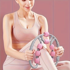 9 Wheel Muscle Roller Foam Stick&Spiky Massage Ball for Deep Muscle Relief