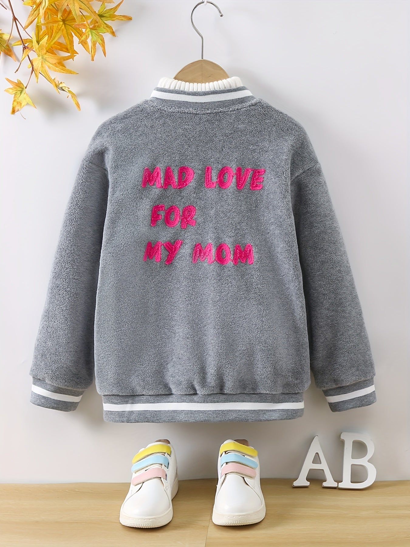 Girls Casual Fleece Varsity Jacket Warm Winter Clothes