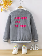 Girls Casual Fleece Varsity Jacket Warm Winter Clothes