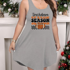 Plus Size Nightdress: Rugby & Art Letter Print Racer Back
