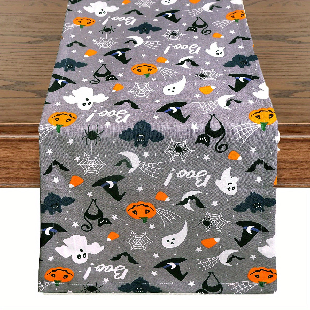 Spider Web Pumpkin Table Runner 33x182 cm Halloween Decor
